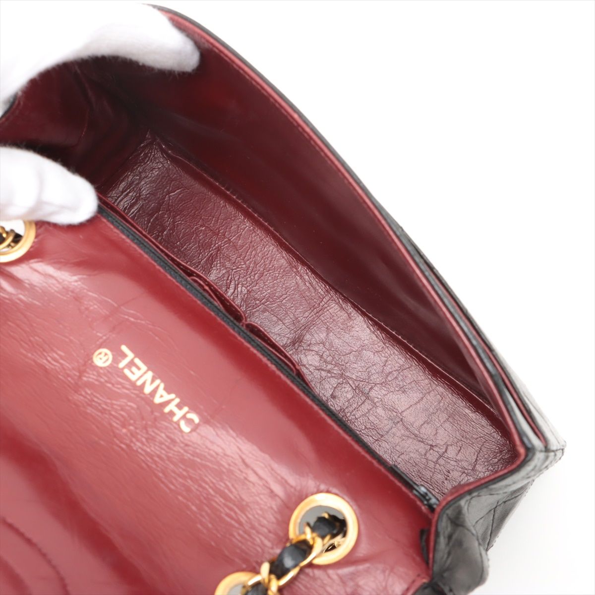 Preowned Chanel Vintage Quilted Single Flap Double Chain Bag Gold Metal Fittings 1989-1991 24KGP
