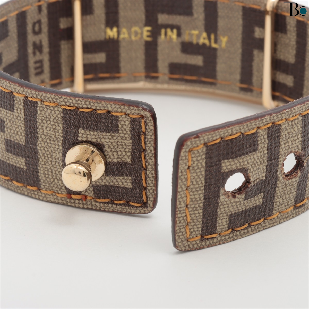Preowned Fendi Canvas and metal bracelet