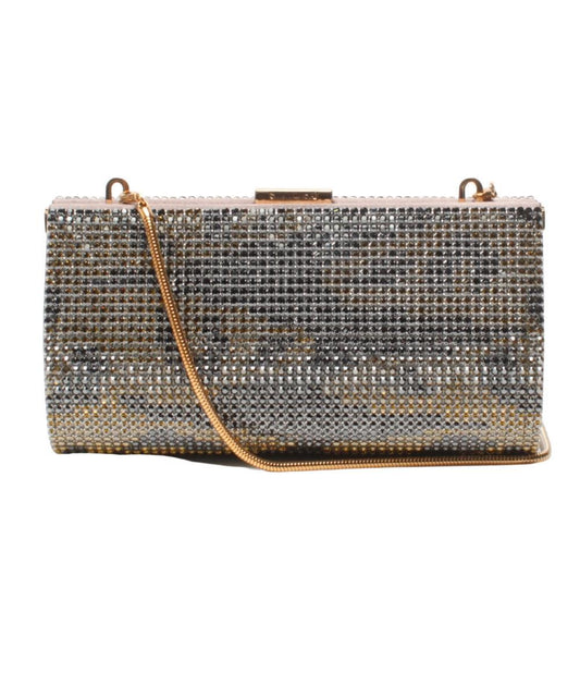 SWAROVSKI Crystal RARE Power Snake Clutch with gold accents and chain