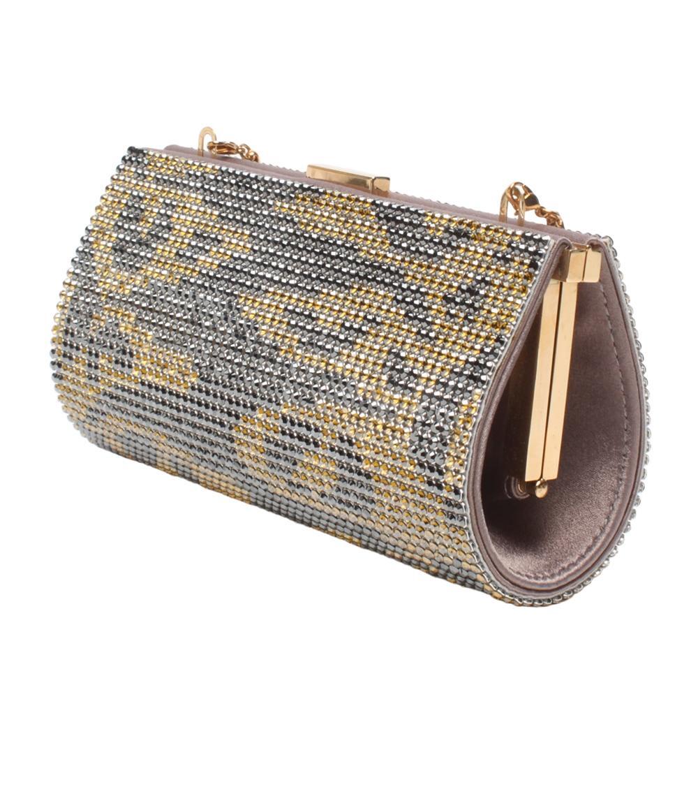 SWAROVSKI Crystal RARE Power Snake Clutch with gold accents and chain