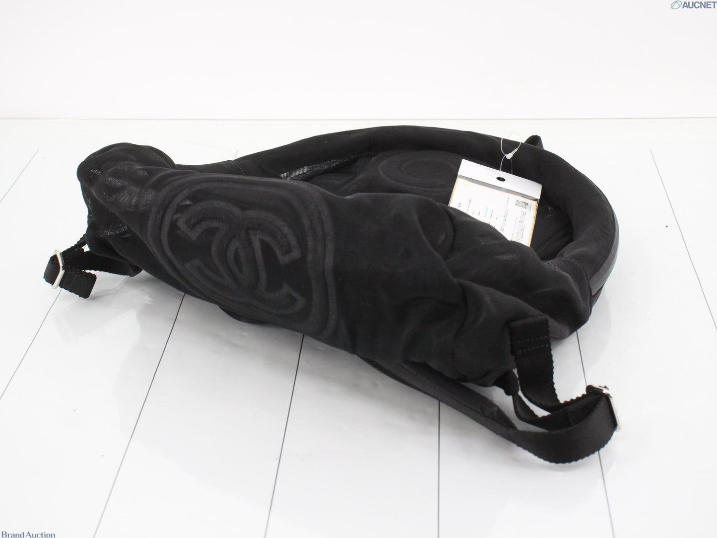 Chanel Black Logo Mesh Backpack form the 2019 Collection