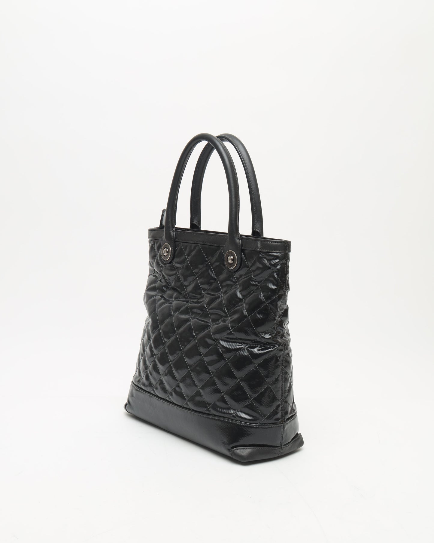 Chanel Cc Quilted Striated Tote Bag