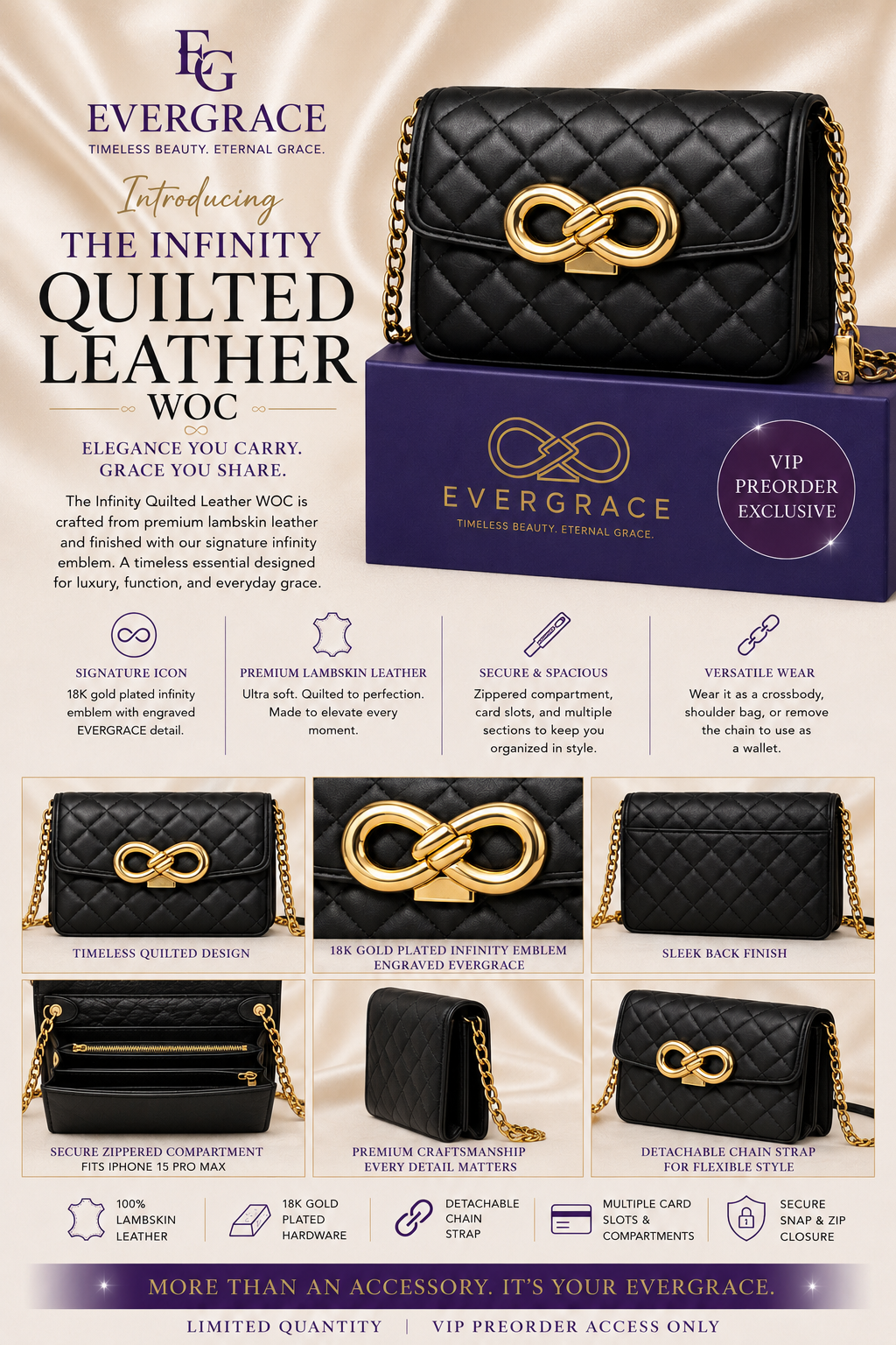 Infinity Quilted Leather WOC