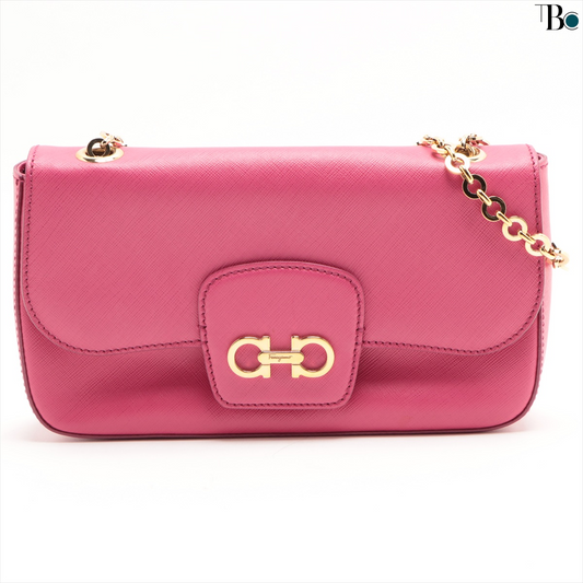 Ferragamo Ferragamo Gancini Leather Chain Shoulder