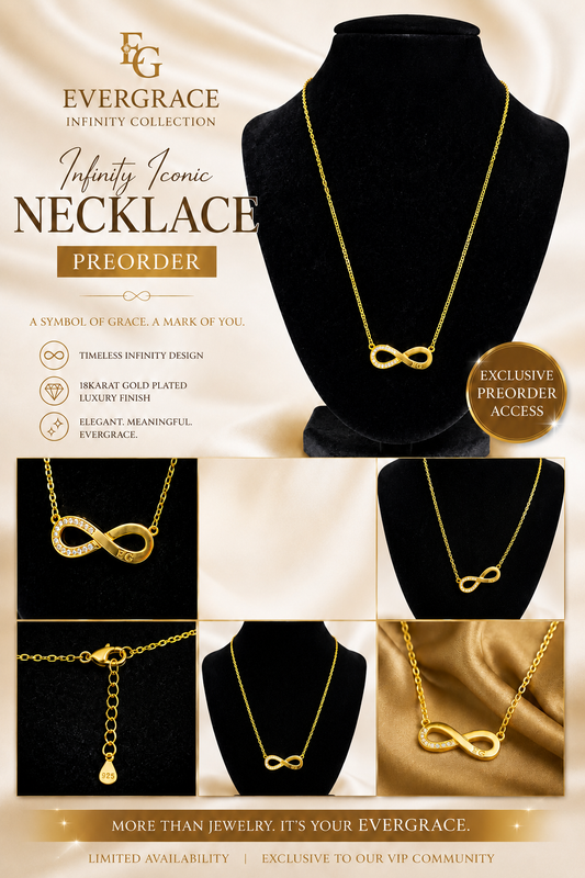 EverGrace Infinity Iconic  18 Karat Gold Plated Chain Necklace
