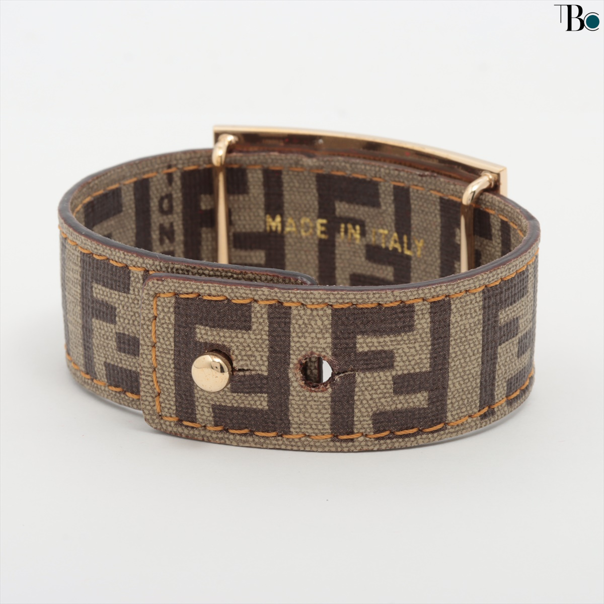 Preowned Fendi Canvas and metal bracelet