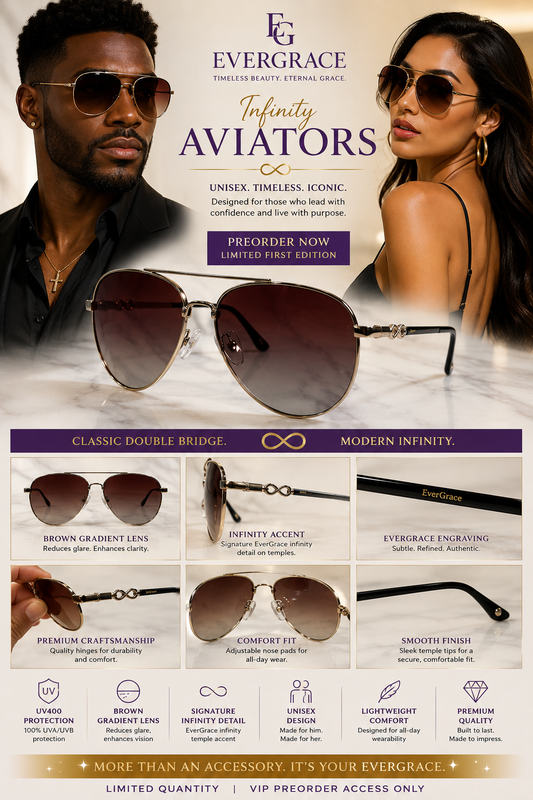 EverGrace Infinity Double Ridge Gradient Aviator Sunglasses (UNISEX).