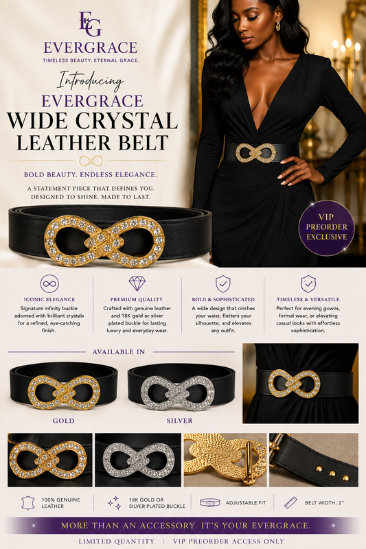 EverGrace Infinity Wide Crystal Leather Belt