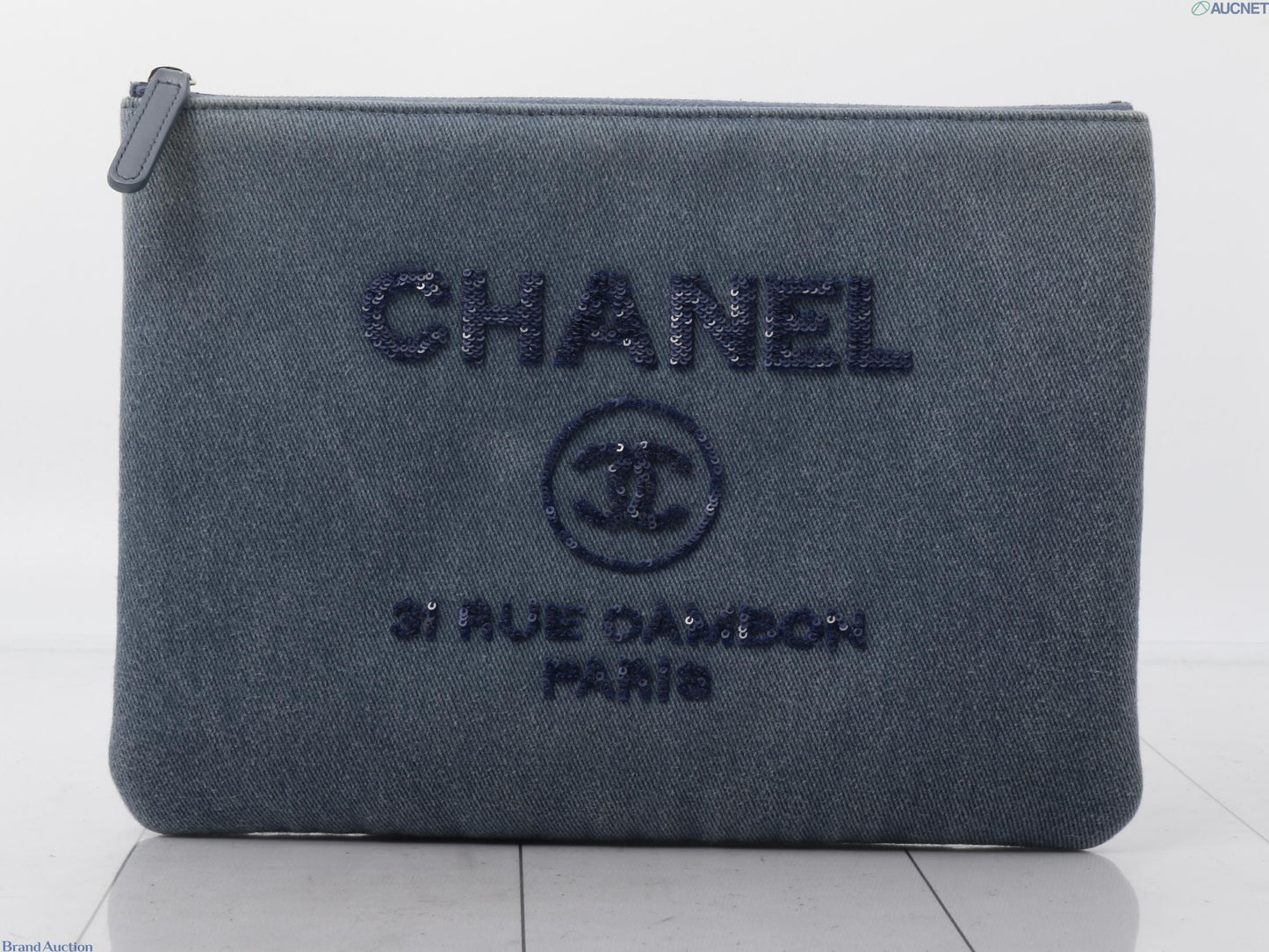 Chanel denim pouch