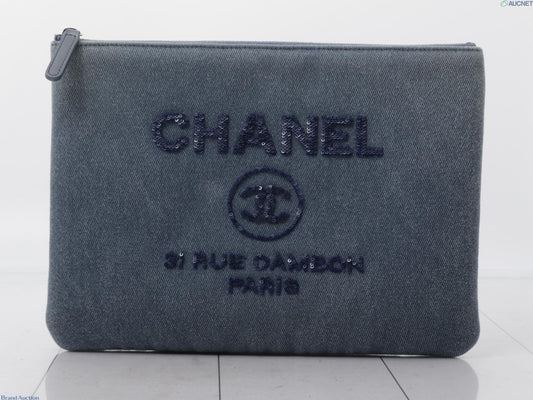 Chanel denim pouch