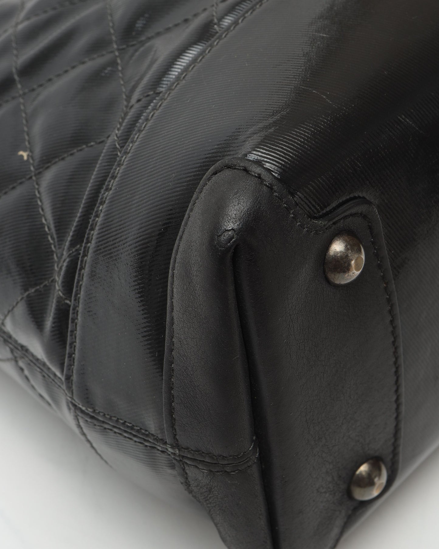 Chanel Cc Quilted Striated Tote Bag