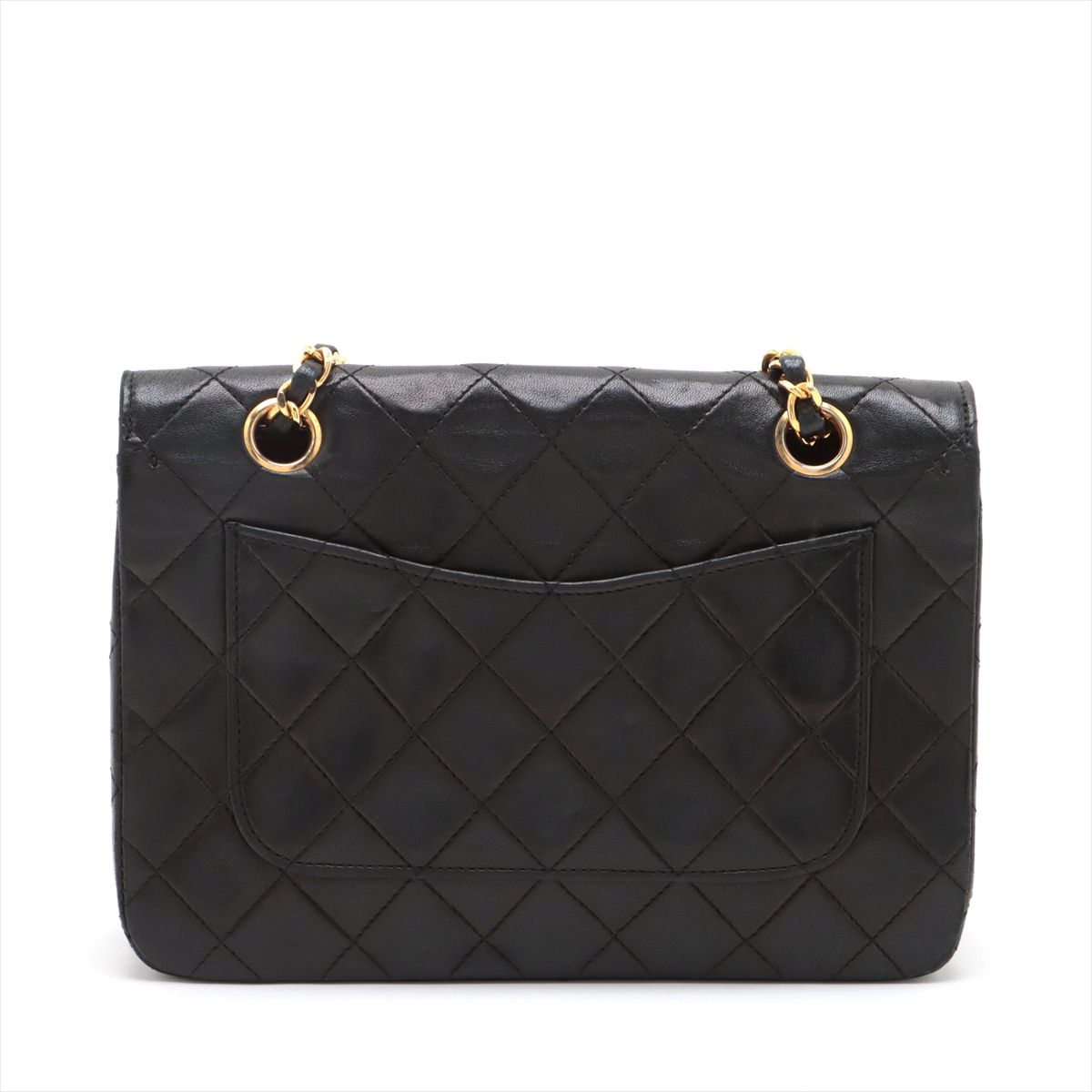 Preowned Chanel  Vintage Quilted Single Flap Double Chain Bag Gold Metal Fittings 1989-1991 24KGP