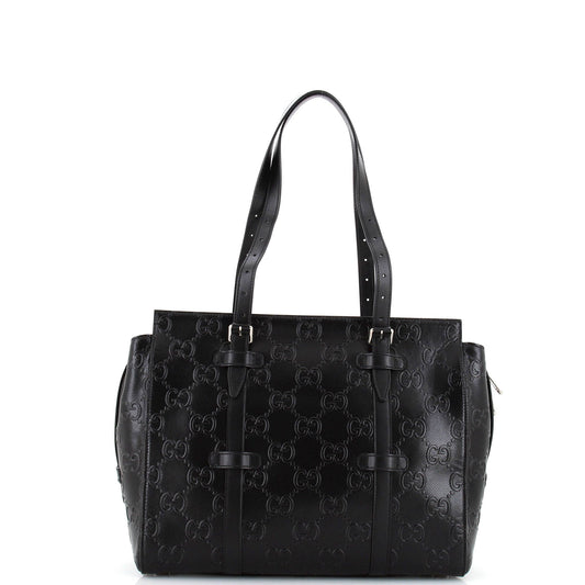 Gucci Tote Bag Gg Embossed Perforated Leather A