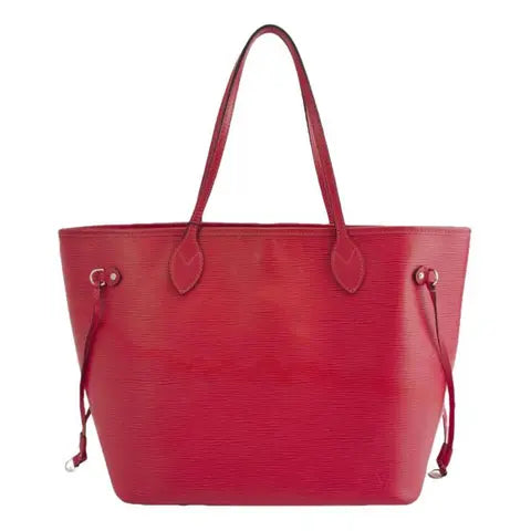 Preowned Louis Vuitton Neverful MM Red Epi Leather Tote with pouch